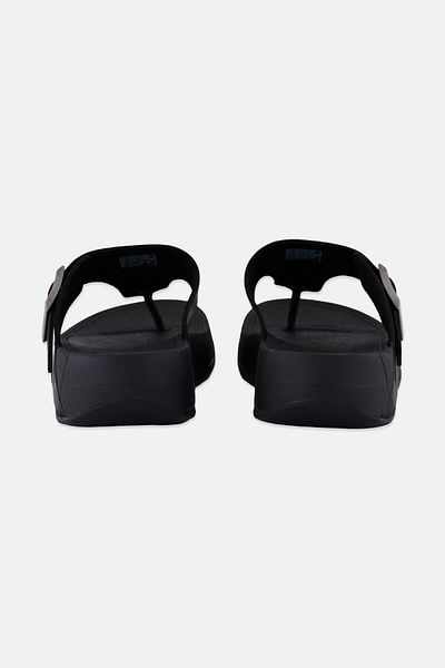 Fitflop صندل تراك 2 للرجال مفتوح من الأمام بإبزيم قابل للتعديل، أسود