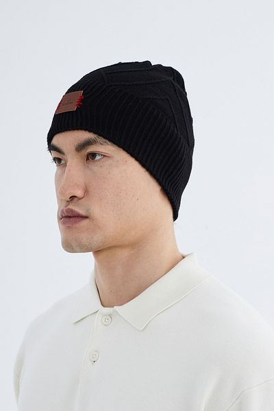 Nordbron Black Patterned Soft Knitwear - Stretchy and Double Fold Winter Basic Bonham