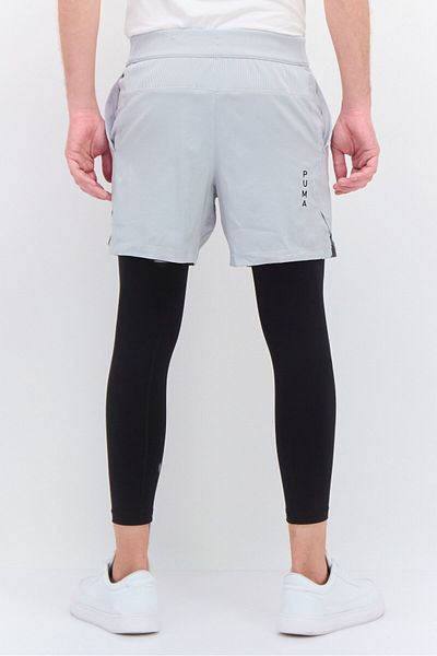 Puma Men Tight Fit 2 In 1 Training Shorts With Tight, Light Grey