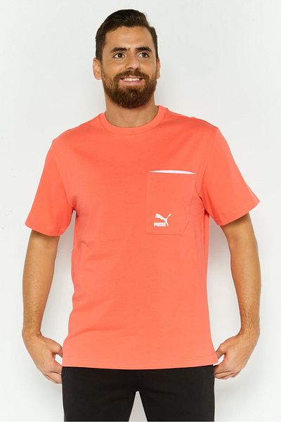 Puma Men Sportswear Fit Short Sleeves Outdoor T-shirt, Coral