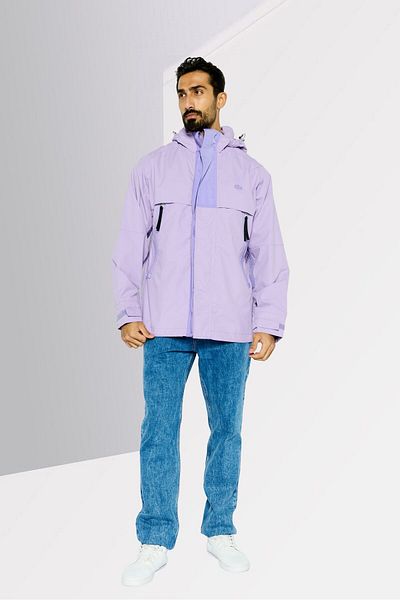 Lacoste Men Brand Logo Hooded Jacket, Purple