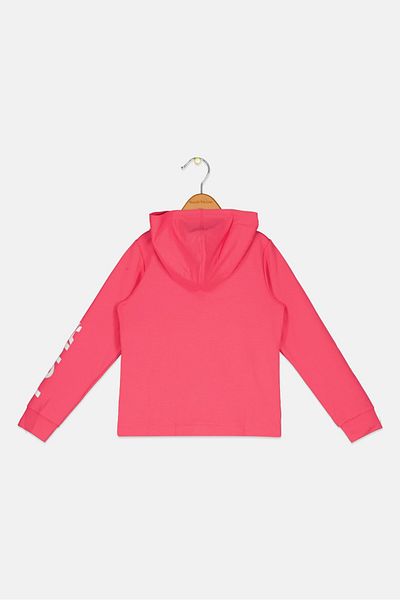 Puma Kids Girl Sportswear Fit Brand Logo Hooded Sweatshirt, Pink