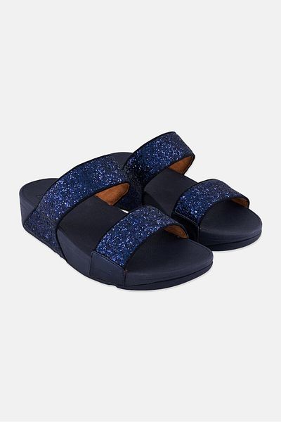 Fitflop Women Lulu Open Toe Slip On Sandals, Midnight Navy