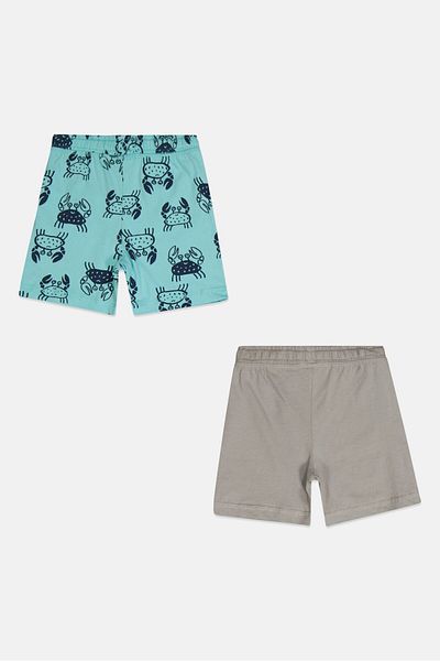 Cool Club Toddlers Boy 2 Piece Allover Printed Shorts, Grey