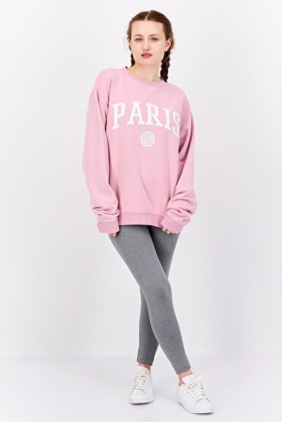 Hugo Boss Women Crew Neck Graphic Print Long Sleeves Sweatshirt, Rose Pink