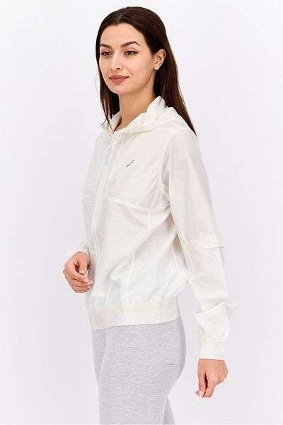 Asics Women Regular Fit Running Jacket, Cream