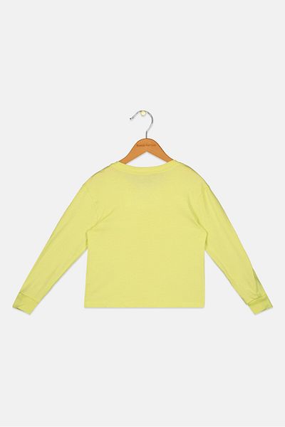 Roxy Kids Girl Graphic Printed Long Sleeve Top, Lime