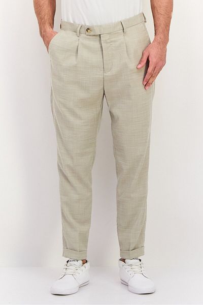 Sorbino Men Regular Fit Chambray Dress Pants, Beige