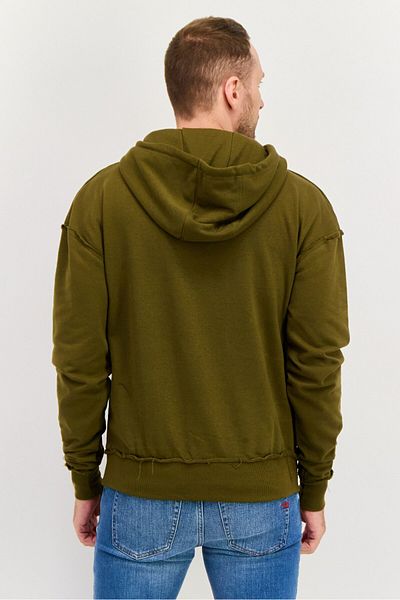 Night Addict Men Hooded Long Sleeves Brand Logo Sweatshirt, Olive