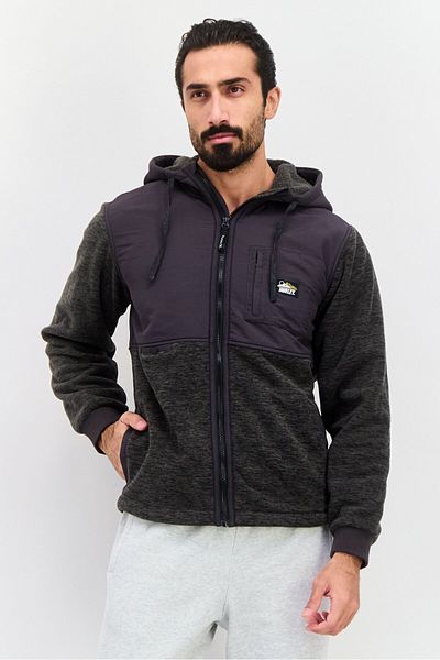 Hurley Men Sportswear Fit Long Sleeve Outdoor Jacket, Grey Heather