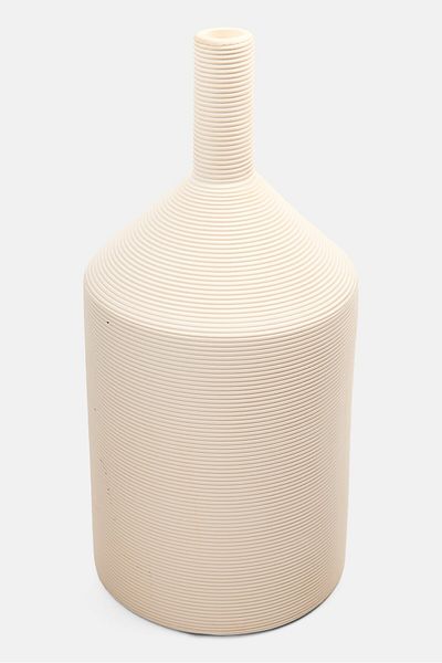 Muy Mucho Feeling Good At Home Textured Flower Vase 30 H X 13 W Cm, White