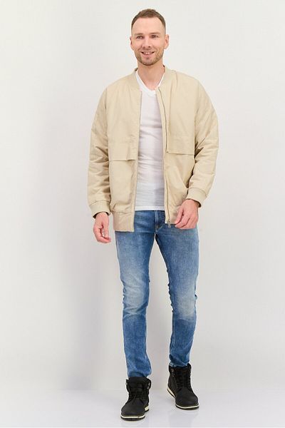 Esprit Men Solid Soft Shell Jacket, Beige