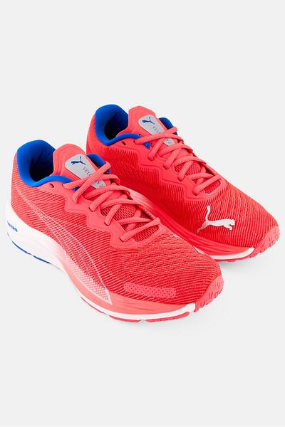 Puma Women Velocity Nitro 2 Lace Up Running Shoes, Neon Red