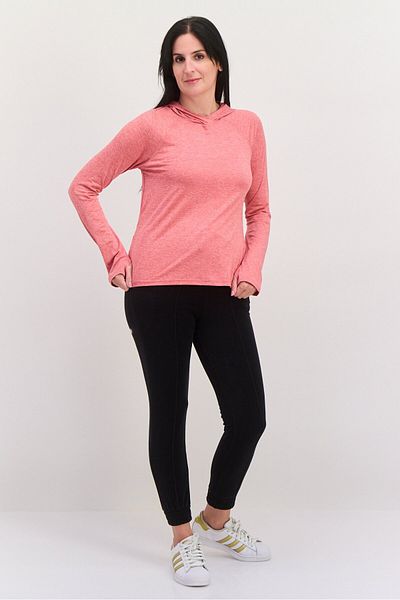 SKECHERS Women Sportswear Fit Long Sleeves Training Sweatshirt, Heather Red