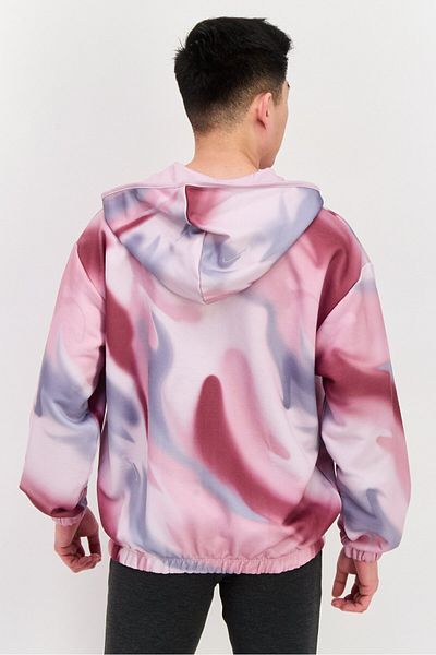 Asos Design Men Long Sleeve Tie Dye Print Hoodies, Pink