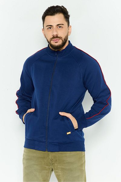 Levi's Men Band Collar Long Sleeves Brand Logo Sweatshirt, Navy