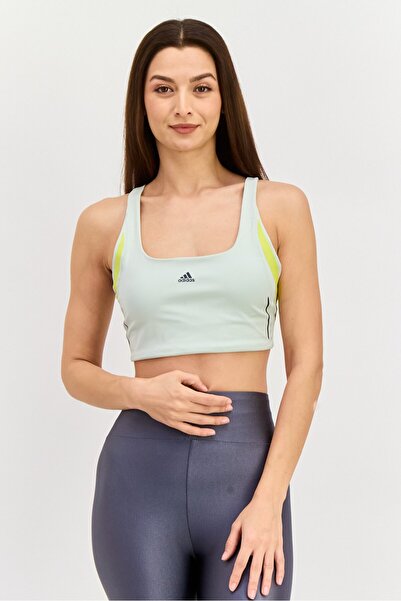 adidas حمالة صدر رياضية مبطنة قليلاً للنساء، لون أخضر نعناعي