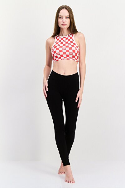 Undiz Women Checkered Sleeveless Pajama Top, Red