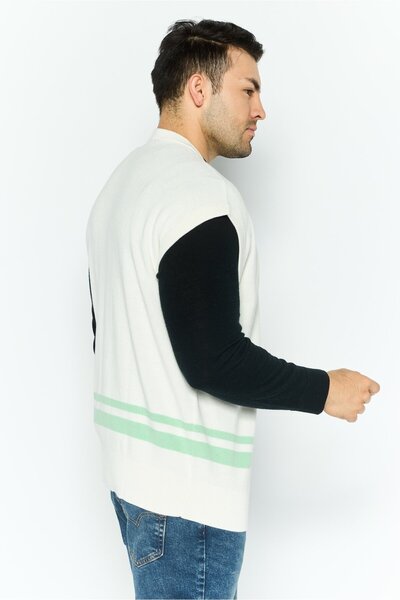 Esprit Men Crew Neck Knitted Vest, Off White