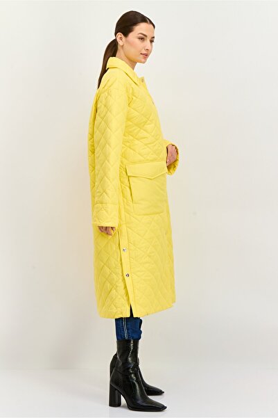 Tommy Hilfiger Women Quilted Trench Coat, Sunny Yellow
