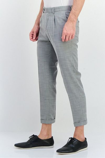 Sorbino Men Regular Fit Textured Dress Pants, Light Grey
