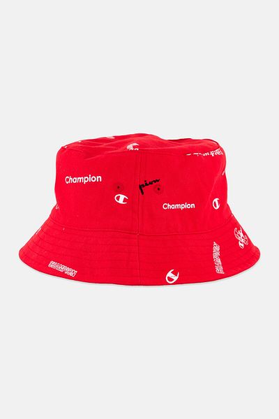 Champion Men Brand Logo Reversible Bucket Hat, Red