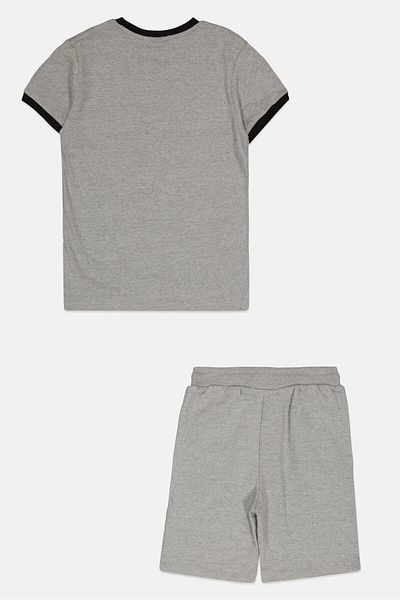 Ellesse Kids Boy 2 Pieces Brand Logo T-shirt And Short Set, Grey