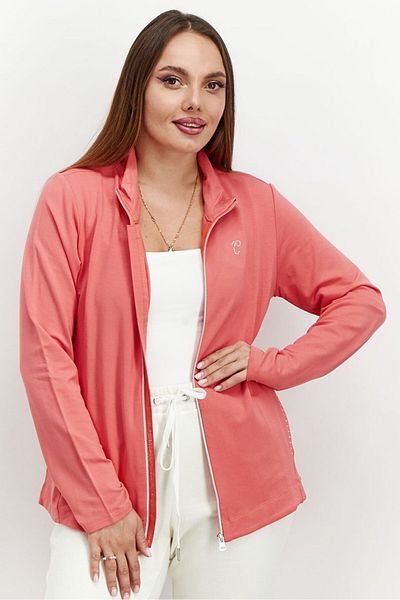 Champion Women Full Zip Long Sleeve Textured Jacket, Coral