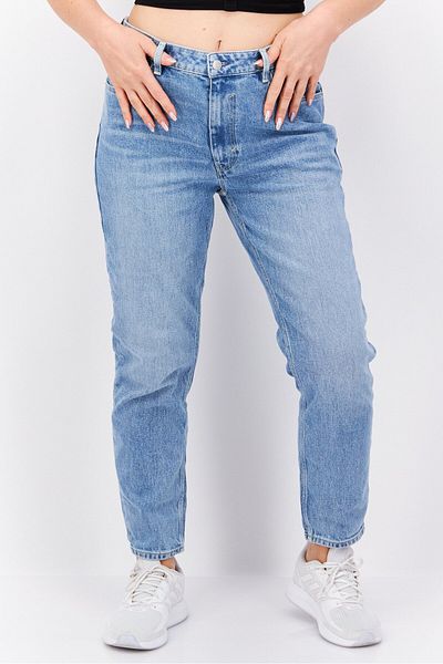 Esprit Women Mom Fit Washed Stretchable Jeans, Light Blue