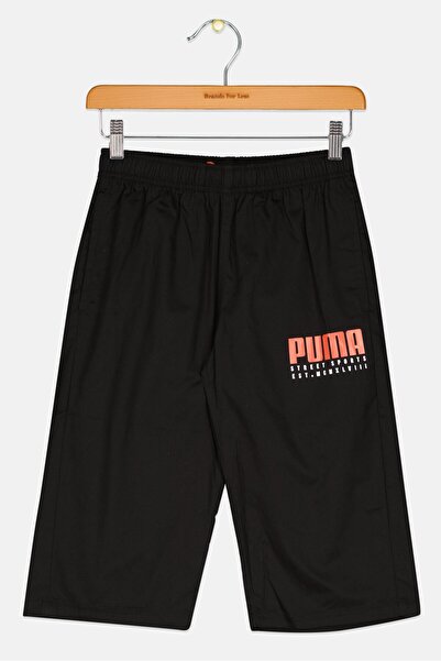 Puma بنطال رياضي مناسب للتدريب للأولاد الصغار، أسود