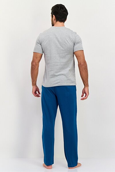 Marvel Men 2 Pcs Graphic Printed Pajama Set, Blue