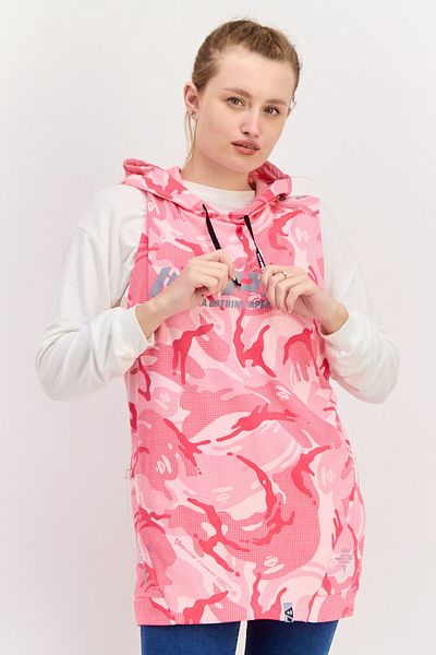 Aape By A Bathing Ape Women Hooded Sleeveless Graphic Sweatshirt, Pink