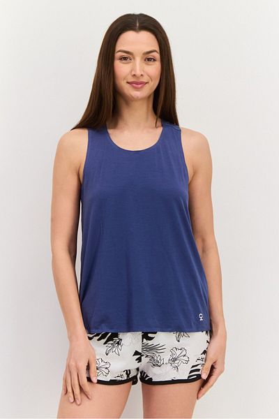 SKECHERS Women Sportswear Fit Sleeveless Yoga Top, Blue