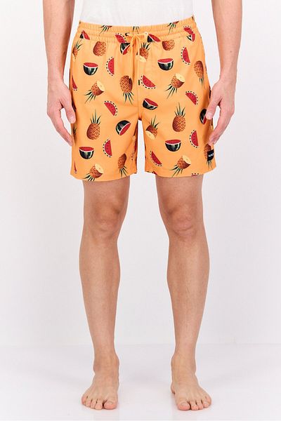 Hurley Men Allover Print Board Shorts, Orange Combo