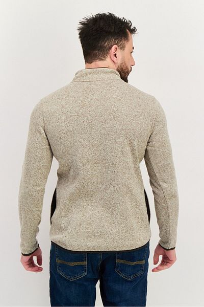 Hurley Men Textured Half Zip Sweater, Heather Grey Combo