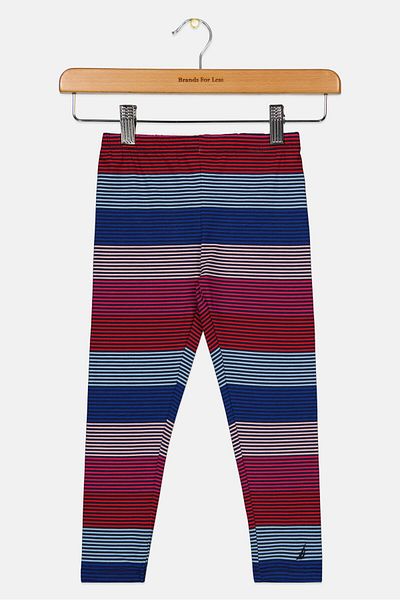 Nautica Toddlers Girl Stripe Pull-on Leggings, Navy