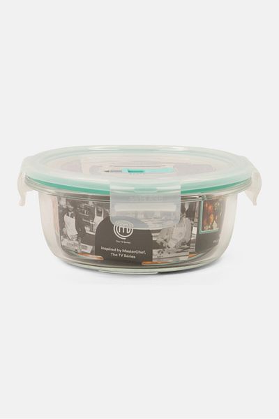 Masterchef Round Glass Dish With Lid, Turquoise