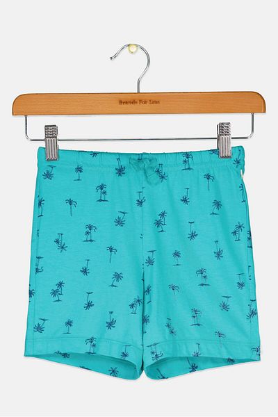 GAP Toddlers Girl Alllover Print Short, Turquoise