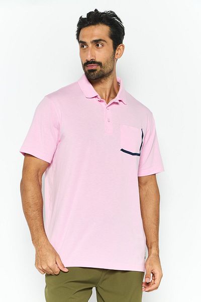 Puma Men Sportwear Fit Short Sleeve Training Polo Shirt, Pink