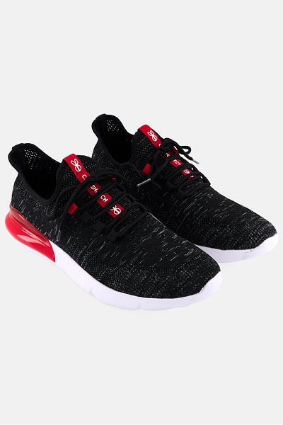Crosshatch Men Smitlay Lace Up Running Shoes, Black