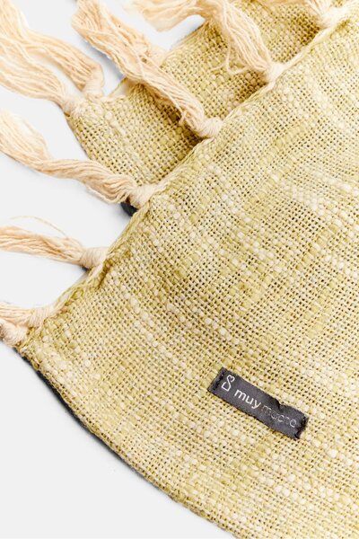 Muy Mucho Plaid Cotton Throw 160 x 130 cm, Light Green