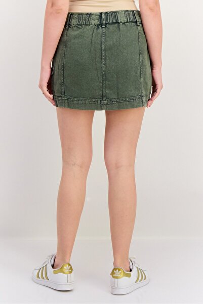 Roxy Women Washed Cargo Mini Skirt, Green