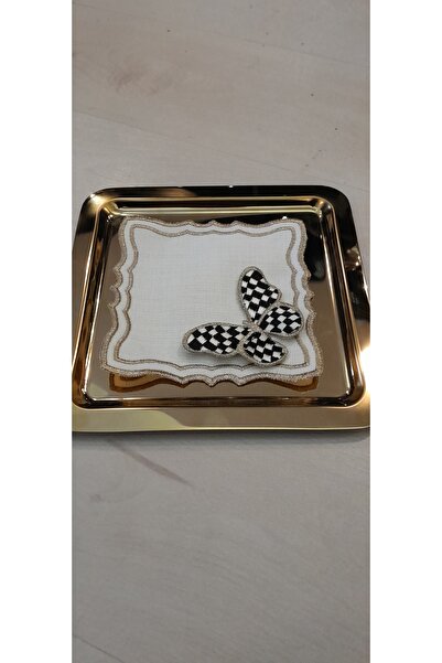 EKKE HOME 2 منديل عرض شمعدان على شكل فراشة