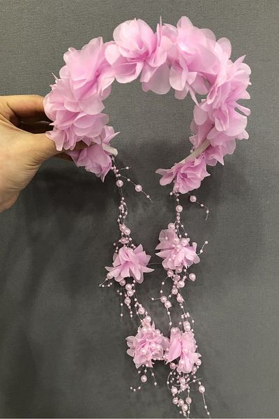 Hayalperest boncuk Pink Laser Floral Crown