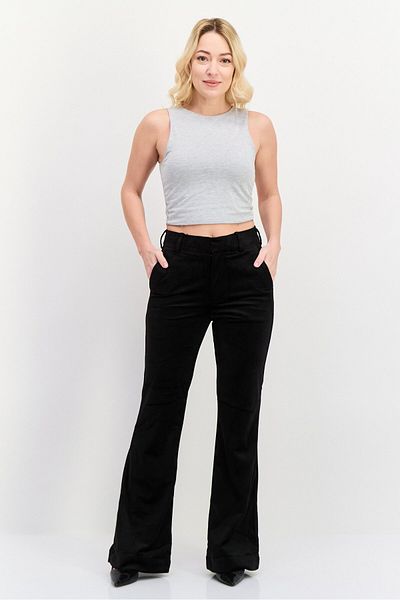 Scotch & Soda Women Straight Fit Solid Palazzo Pants, Black