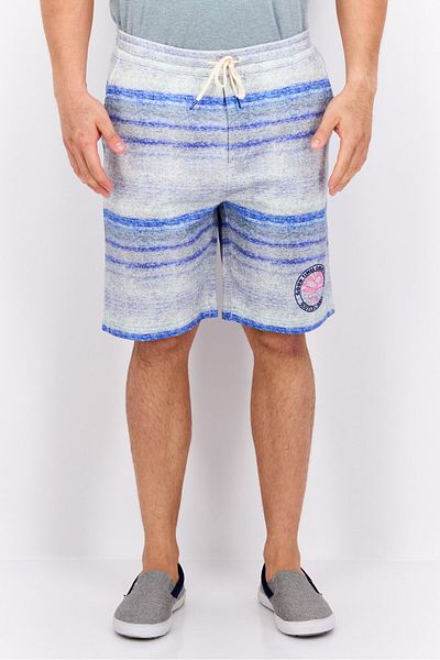 Scotch & Soda Men Drawstring Graphic Print Basic Shorts, Blue