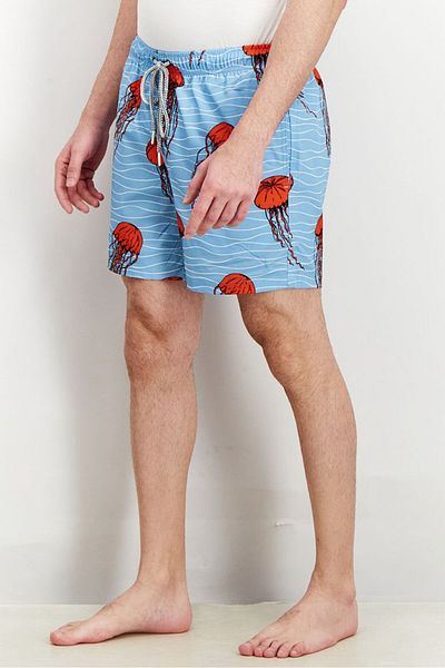 Rainforest Men Drawstring Printed Board Short, Blue Combo