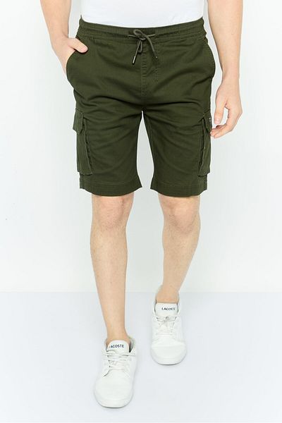 Threadbare Men Brand Logo Cargo Troup Shorts, Forest Green