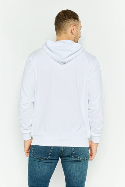 GAZZARRİNİ Men Hooded Graphic Long Sleeves Sweatshirt, White