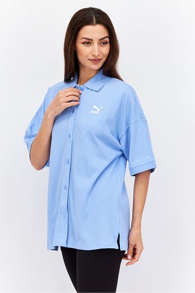 Puma Women Sportswear Fit Short Sleeve Training Polo Shirt, Blue